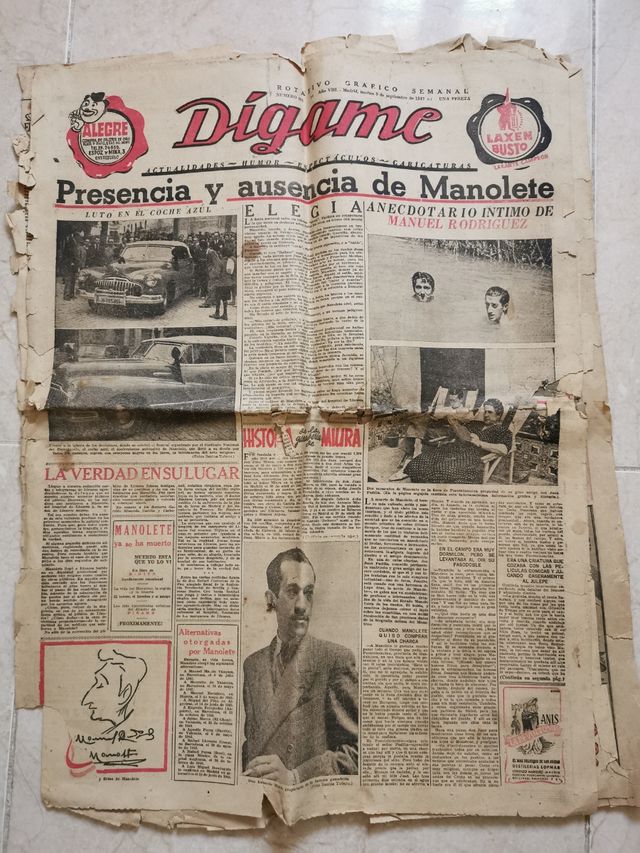 periódico antiguo Toreo