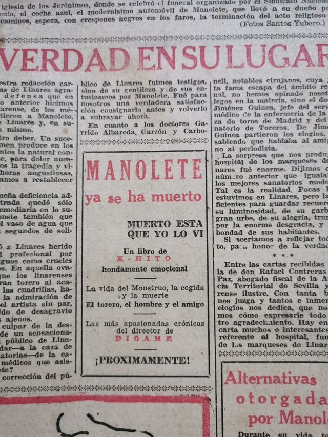 periódico antiguo Toreo
