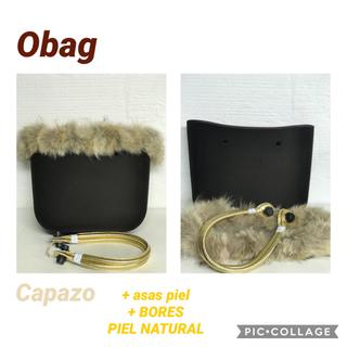 BOLSO OBAG MARRÓN TERCIOPELO + asas+ borde NUEVO