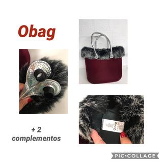 BOLSO OBAG GRANATE TERCIOPELO+ 2 complementos