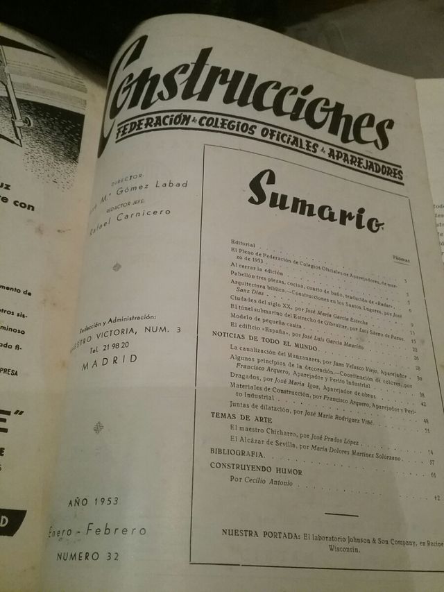 Antigua revista "Construcciones" 1944-1956
