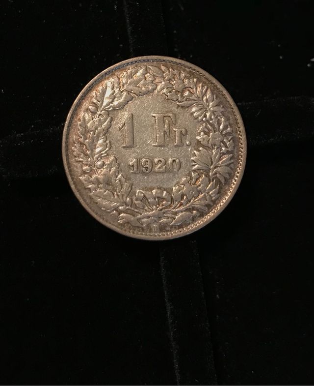 1 franco de plata suizo 1920