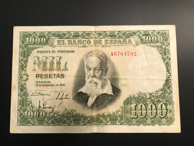 Billete 1000 pesetas 1951 sorolla