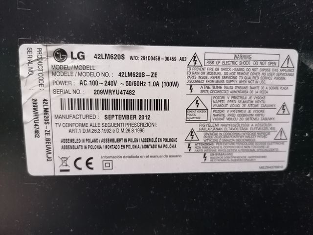 TV LG 42LM620S 42" LED 3D - En Perfecto Estado!!