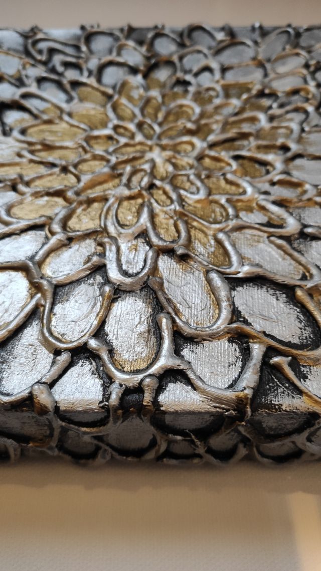 Flores metalicas lienzos 20x20x4