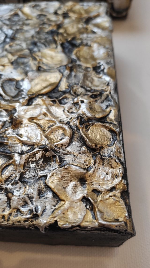 Flores metalicas lienzos 20x20x4