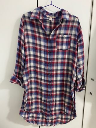 Camisas para mujer cuadros de segunda mano en la provincia Camisa a cuadros azul verde y blanca ralla L de segunda mano