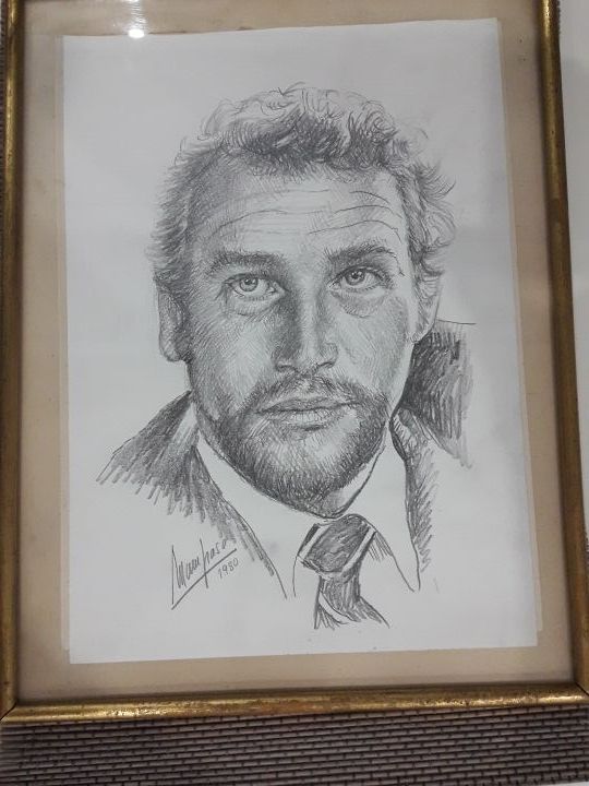 Retrato Paul Newman de M.Mampaso en Lapiz Plomo.