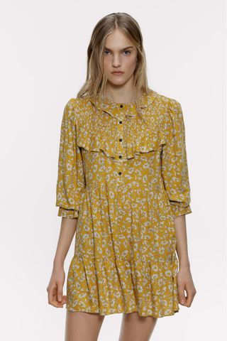 Vestido de Zara flores amarillo de segunda mano por 15 EUR en Mungia en  WALLAPOP