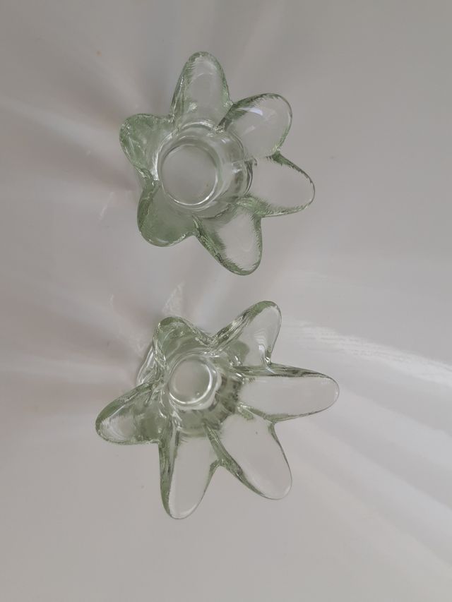 2 Portavelas - Cristal antíguo