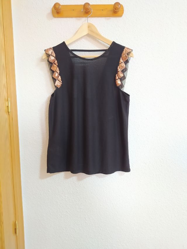 Camiseta negra, marca Promod a estrenar talla M