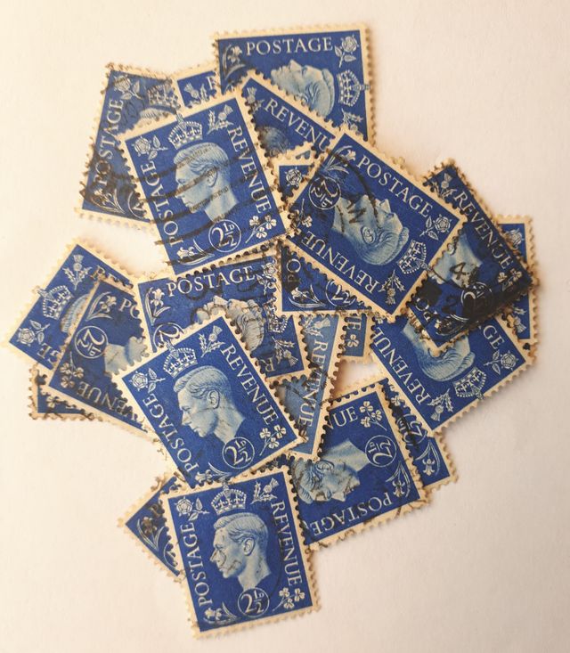 25 sellos Jorge VI padre Isabel II Inglaterra