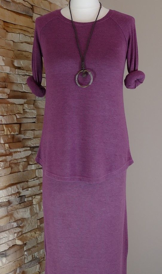 Conjunto falda larga + Jersey de punto fino