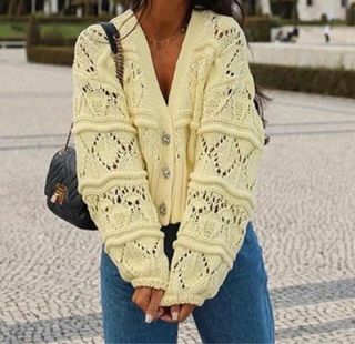 cardigan amarillo zara