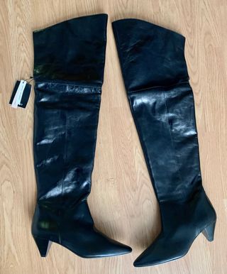 Botas piel mango t.38 sin estrenar de segunda mano por 85 EUR en Leganés en  WALLAPOP