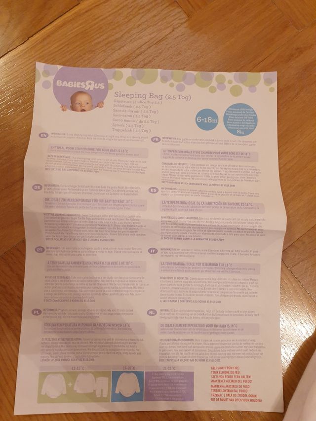 Saco de dormir bebé