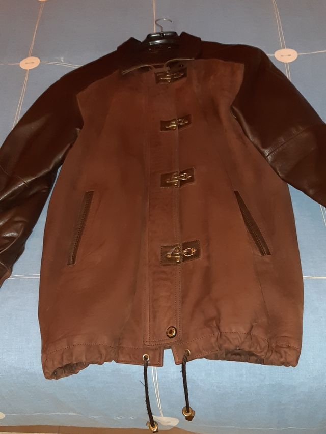 parka in pelle nabuk