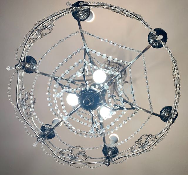 Elegantísima lámpara de salón de cristales