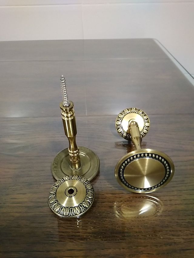 Agarraderas para cortinas bronce,juego 2 unidades.
