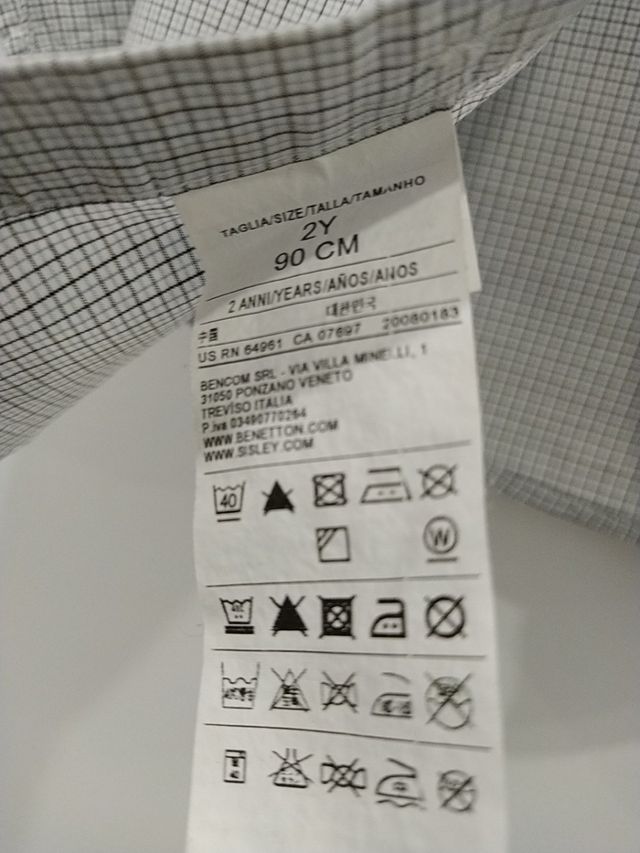Camisa Benetton T- 2 años, buen estado