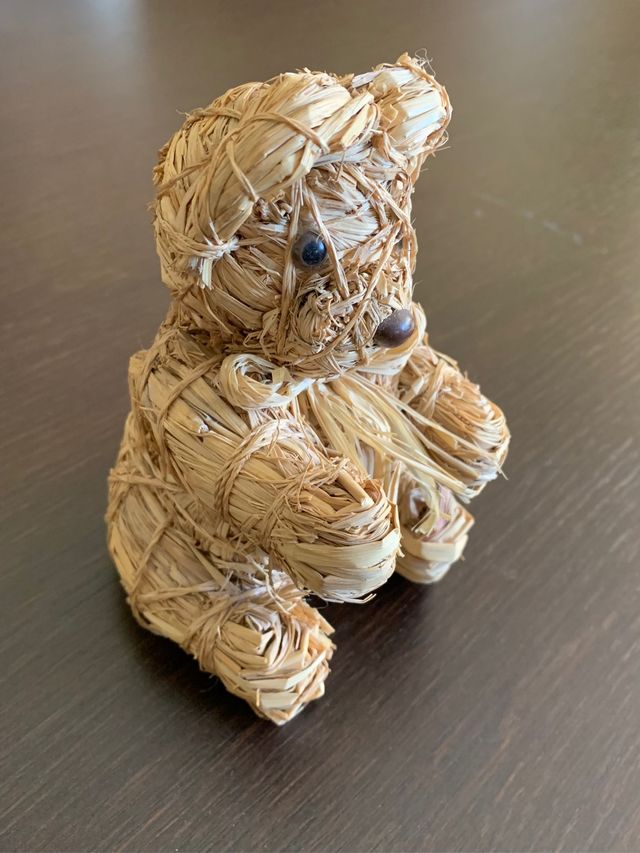 Colección 4 ositos peluche paja tela trapo