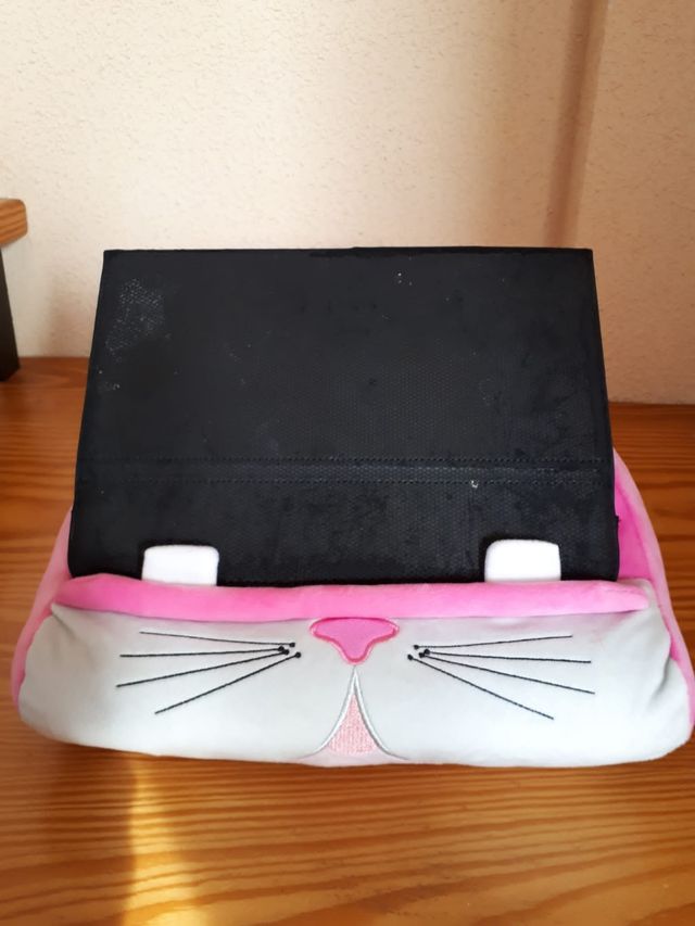 Apoya tablets y libros.