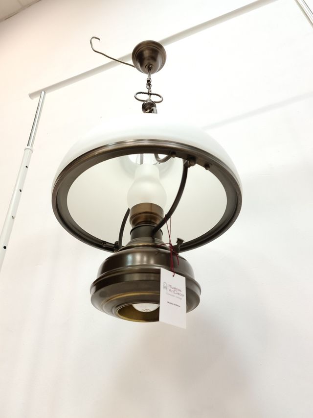 Lampara Quinque de techo doble  luz y Cobre