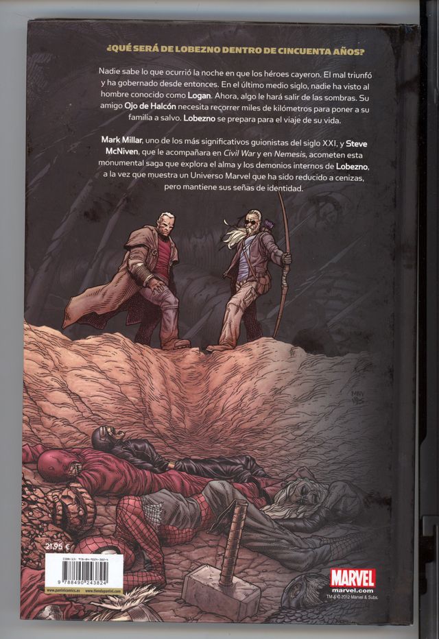 Comic LOBEZNO EL VIEJO LOGAN. 