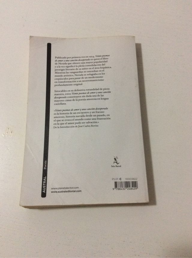 VEINTE POEMAS DE AMOR Y UNA CANCIÓN DESESPERADA