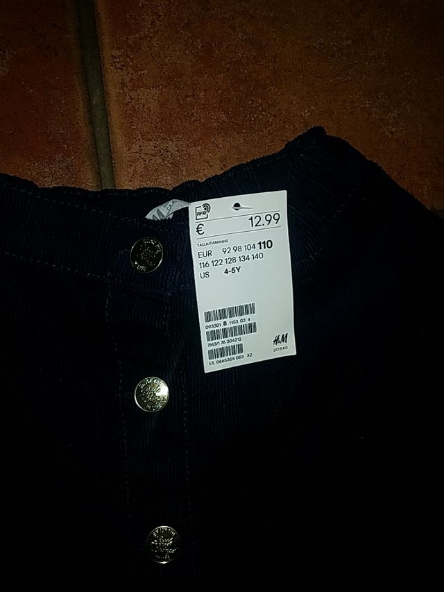 Falda de pana 5 años con etiqueta