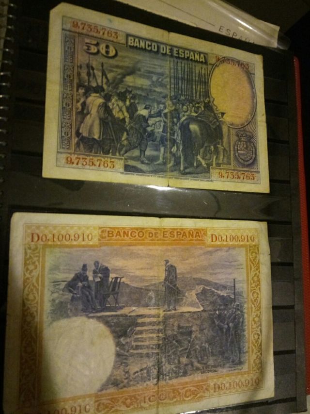 Billetes 50 y 100 pesetas