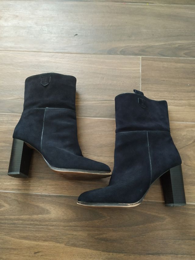 Botines Mango T 39. Piel (ante). Muy buen estado.