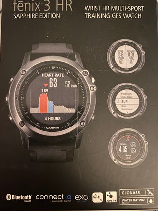 Garmin Fénix 3 HR zafiro de segunda mano por 169 EUR en Valencia en WALLAPOP