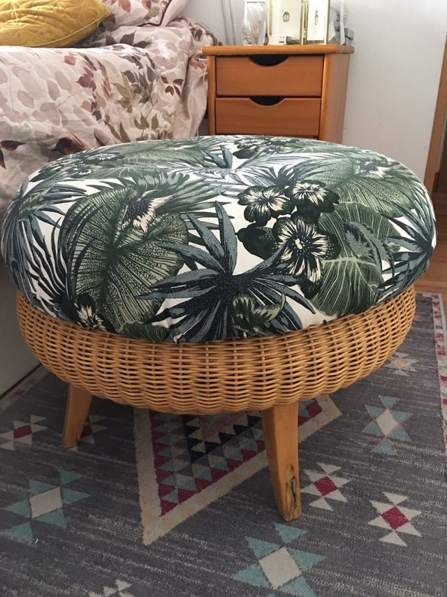 Poltrona/pouf vintage retrò restaurato anni '70