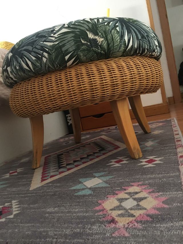 Poltrona/pouf vintage retrò restaurato anni '70