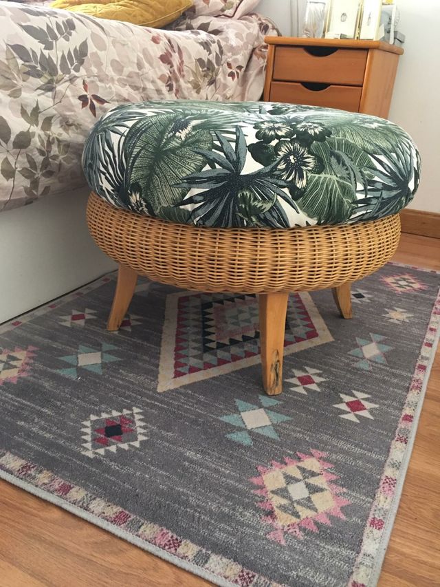 Poltrona/pouf vintage retrò restaurato anni '70