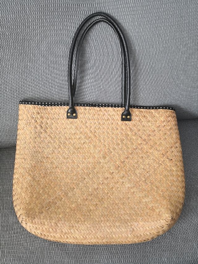 bolso de playa  - cesto mimbre