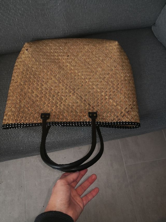 bolso de playa  - cesto mimbre