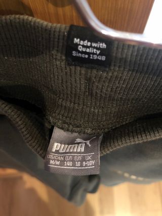 Chándal puma niño, verde militar de segunda mano por 40 EUR en Villanueva  del Pardillo en WALLAPOP