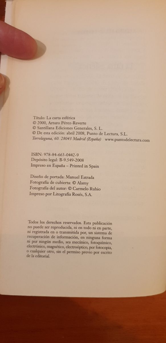 LA CARTA ESFÉRICA de ARTURO PÉREZ-REVERTE