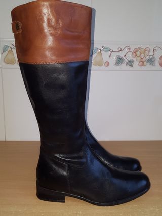 Botas de piel Silvia de caña alta y cremallera lateral para chica mujer -  Venca - MKP000064033