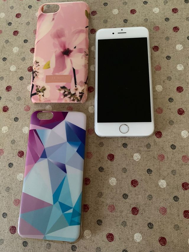 Iphone 6, 16gb+cristal+cable de carga+fundas
