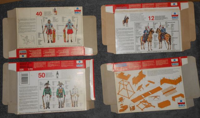 Scatole vuote, miniature 1/72, Esci, Revell.