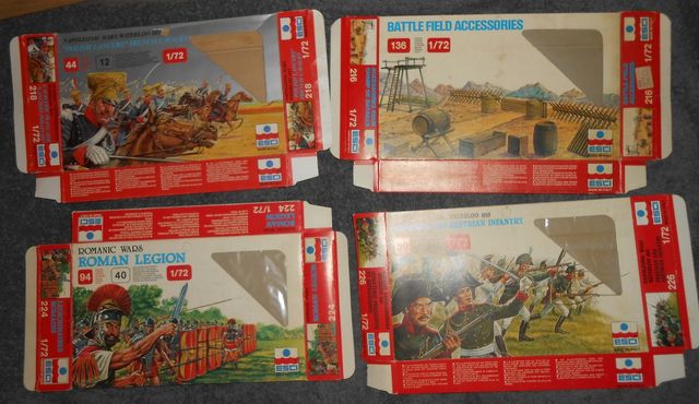 Scatole vuote, miniature 1/72, Esci, Revell.