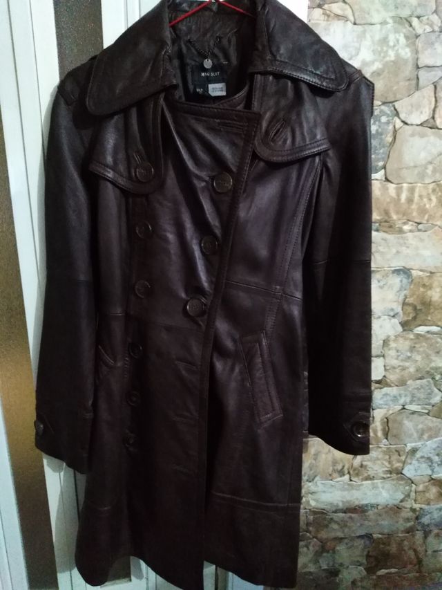 Chaqueta larga de piel