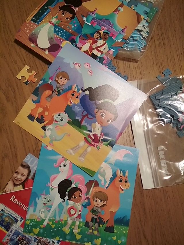 3 puzzles de Bella la princesa valiente.