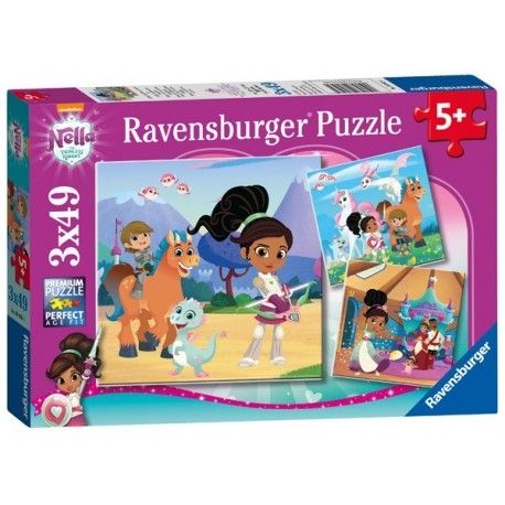 3 puzzles de Bella la princesa valiente.