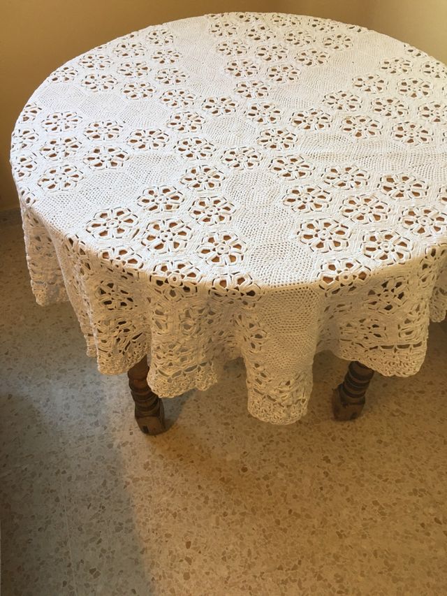 Tapete de ganchillo de mesas redonda 
