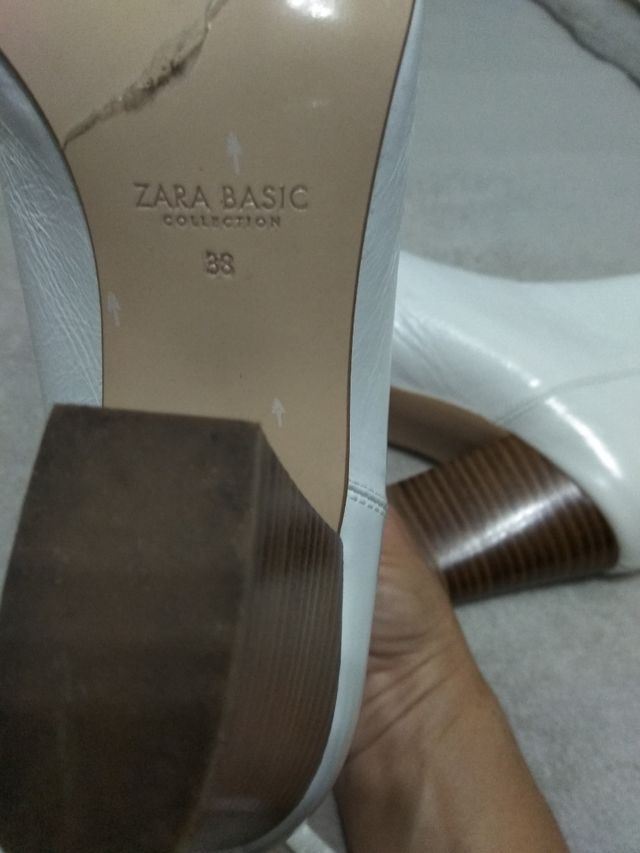 Botines Zara cuero blanco