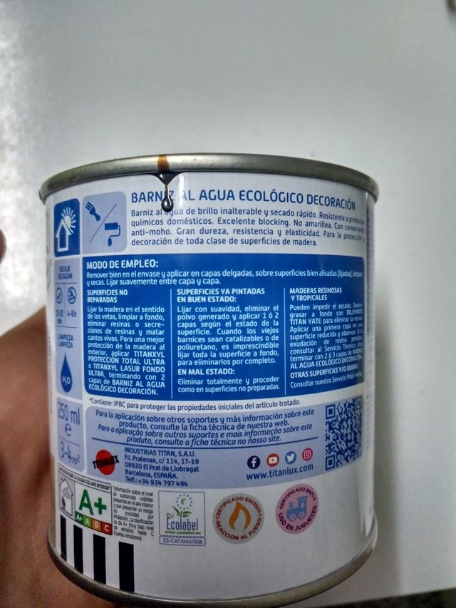 barniz al agua color palisandro - nogal